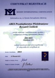 certyfikat iso9001