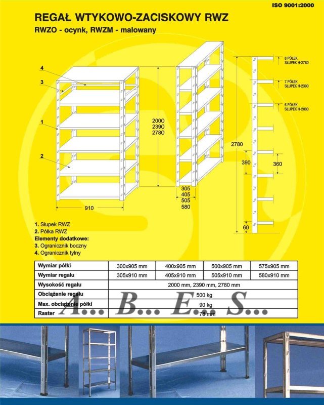 Rega� wtykowo-zaciskowy ocynkowany RWZO, 7 p�ek (585 x 910)